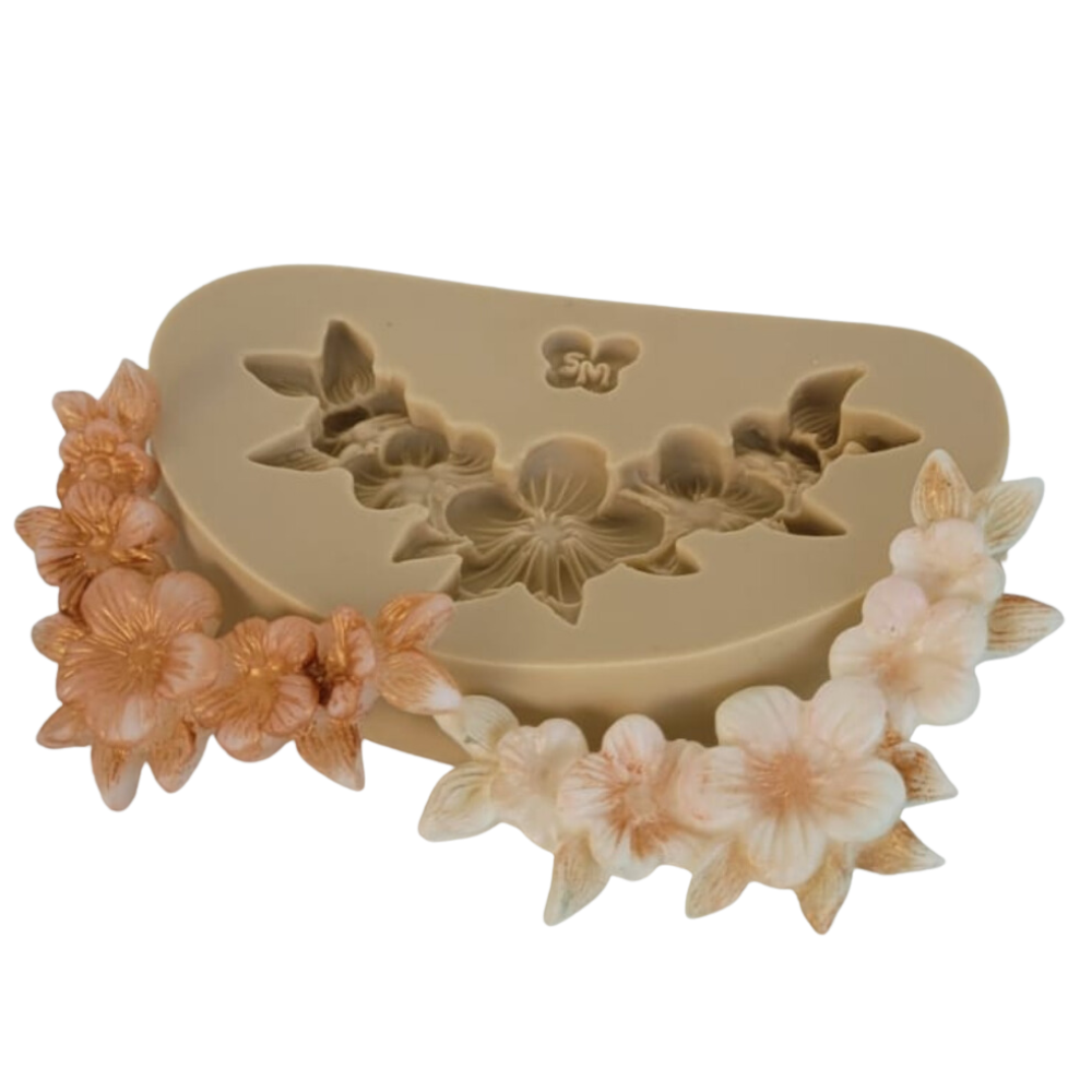 Molde de Silicone Arabesco Flores - 2 - Cód 1081
