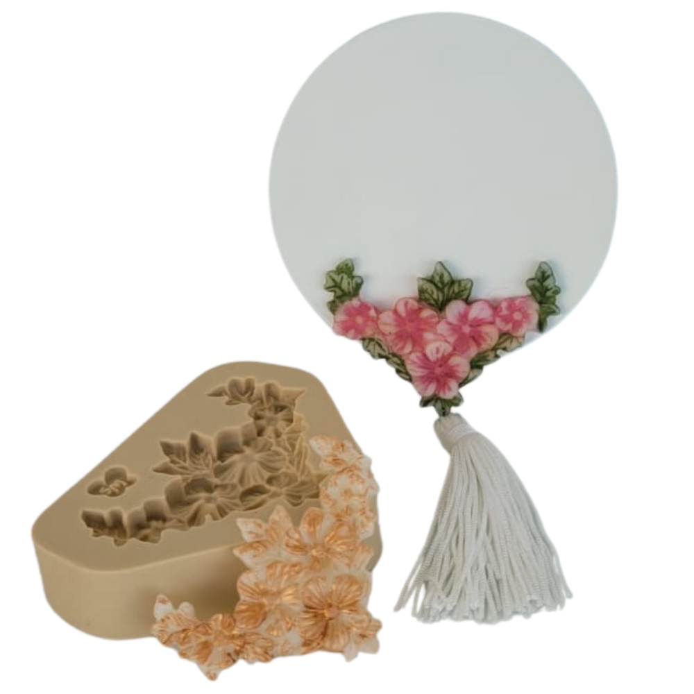 Molde de Silicone Arabesco Flores - 3 - Cód 1082