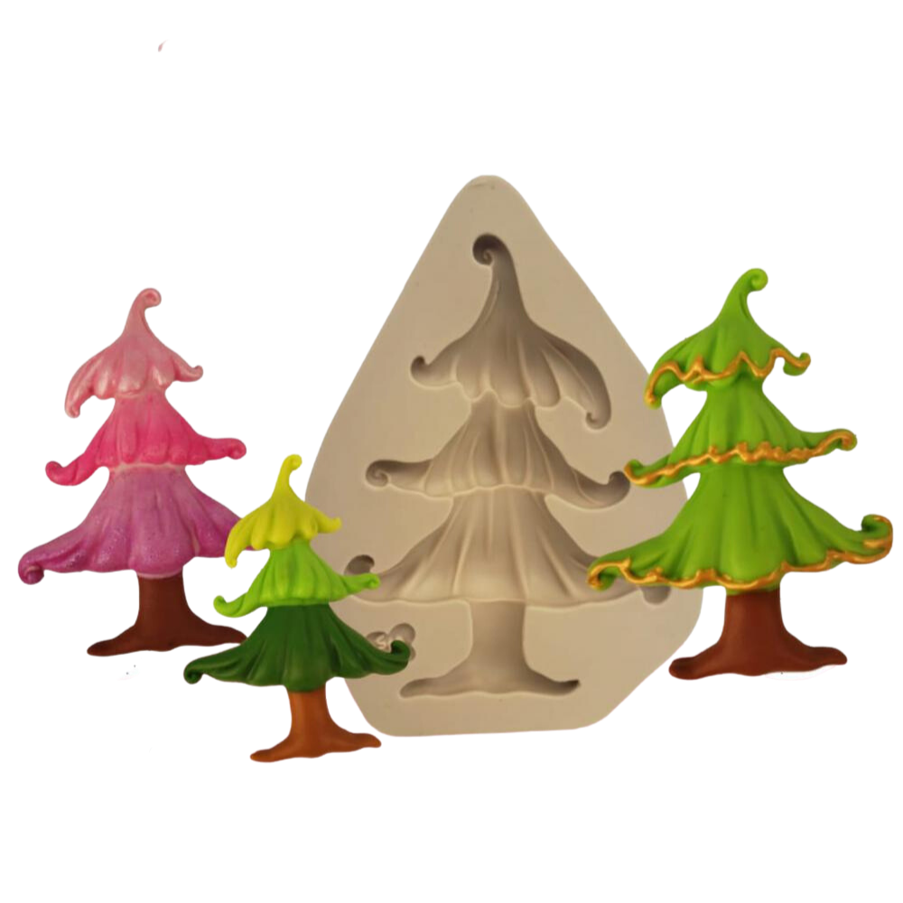 Molde de Silicone Árvore de Natal Fadas - Cód 1120