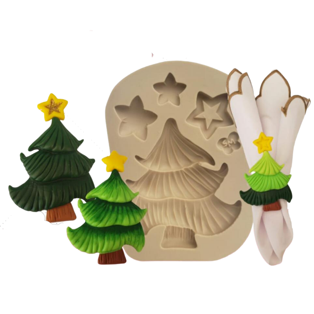 Molde de Silicone Árvore de Natal Pinho - Cód 1122