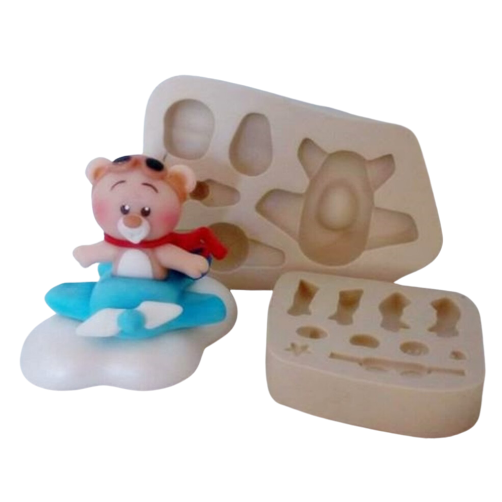 Molde de silicone Aviador Baby - cód 308