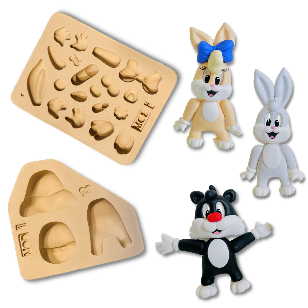 Baby Tunes Modelo 1 Moldes de Silicone Coleção Gabriel Biscuit