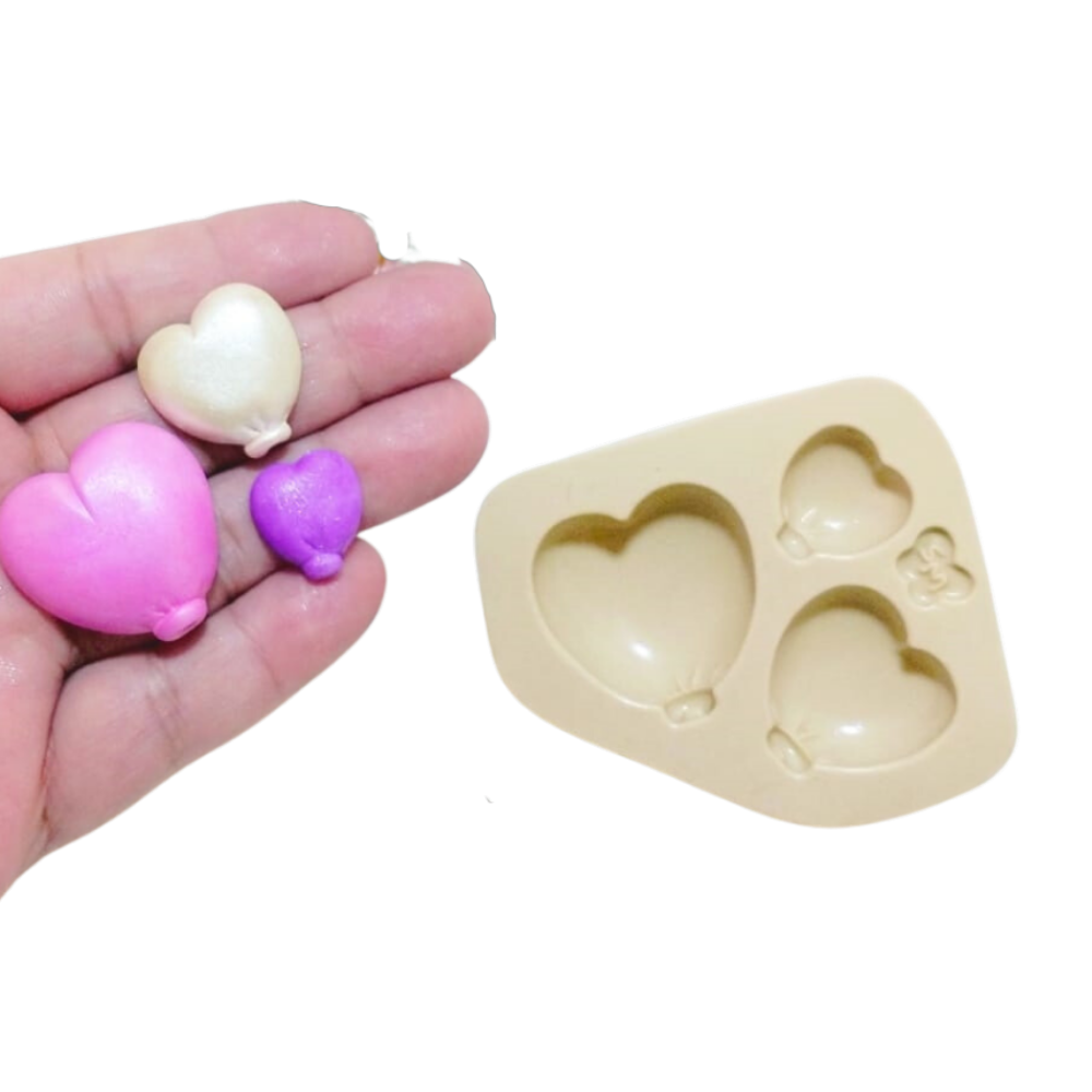 Molde de Silicone Balões Divertidos Coração