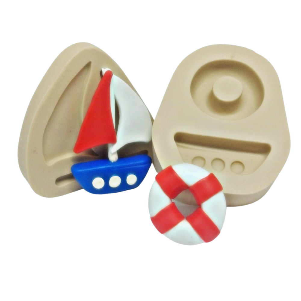 Molde de Silicone Barco e Bóia Marinho - Cód 409