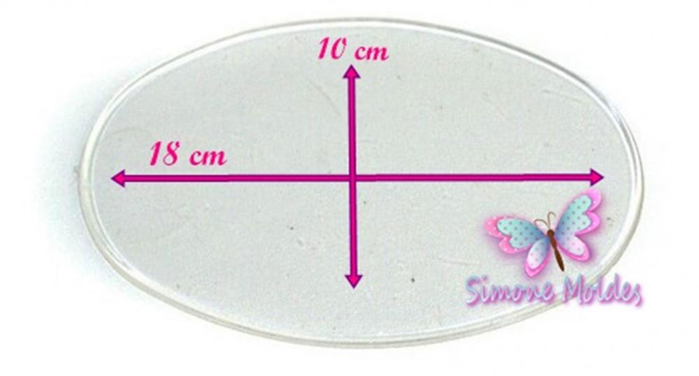 Base Acrilica Oval com Borda 18x10 cm