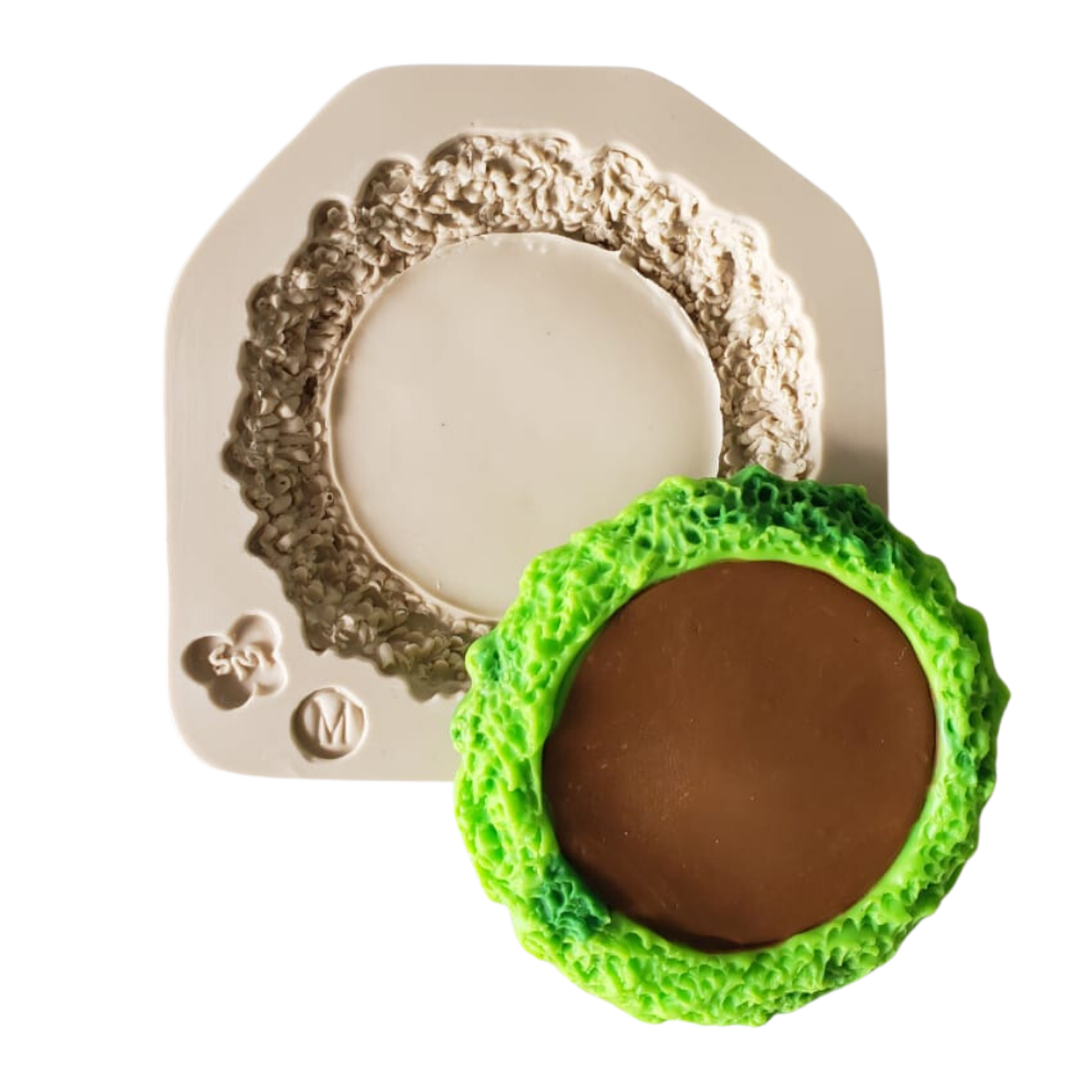 Molde de Silicone para Biscuit Base com Grama Lateral M - Cód 1011