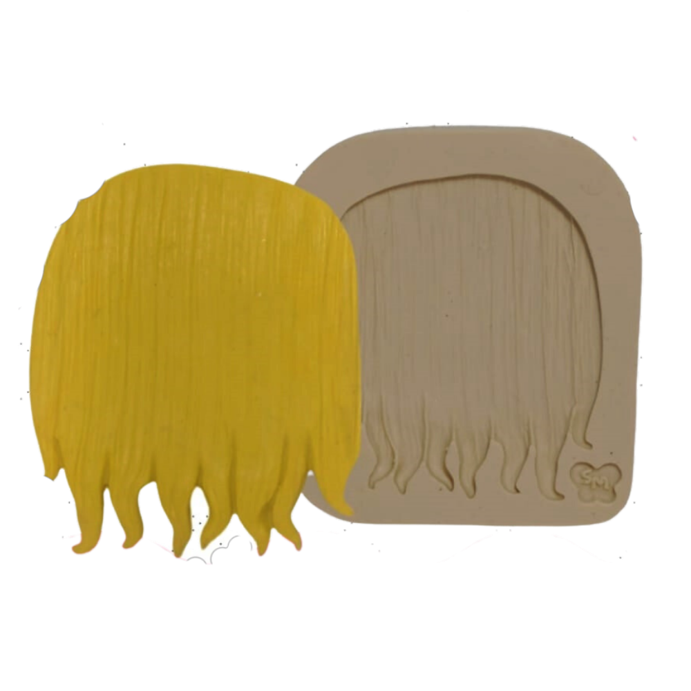 Base de cabelo Liso : Moldes de Silicone - Coleção Feh Biscuit : Simone  Moldes