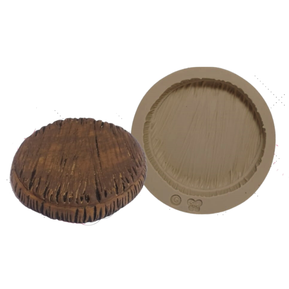 Molde de Silicone Base Madeira Riscada G - Cód 1161