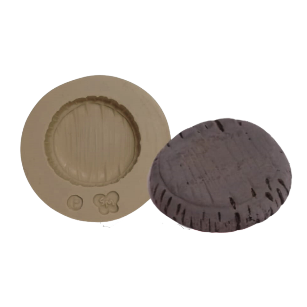Molde de Silicone Base Madeira Riscada P - Cód 1159