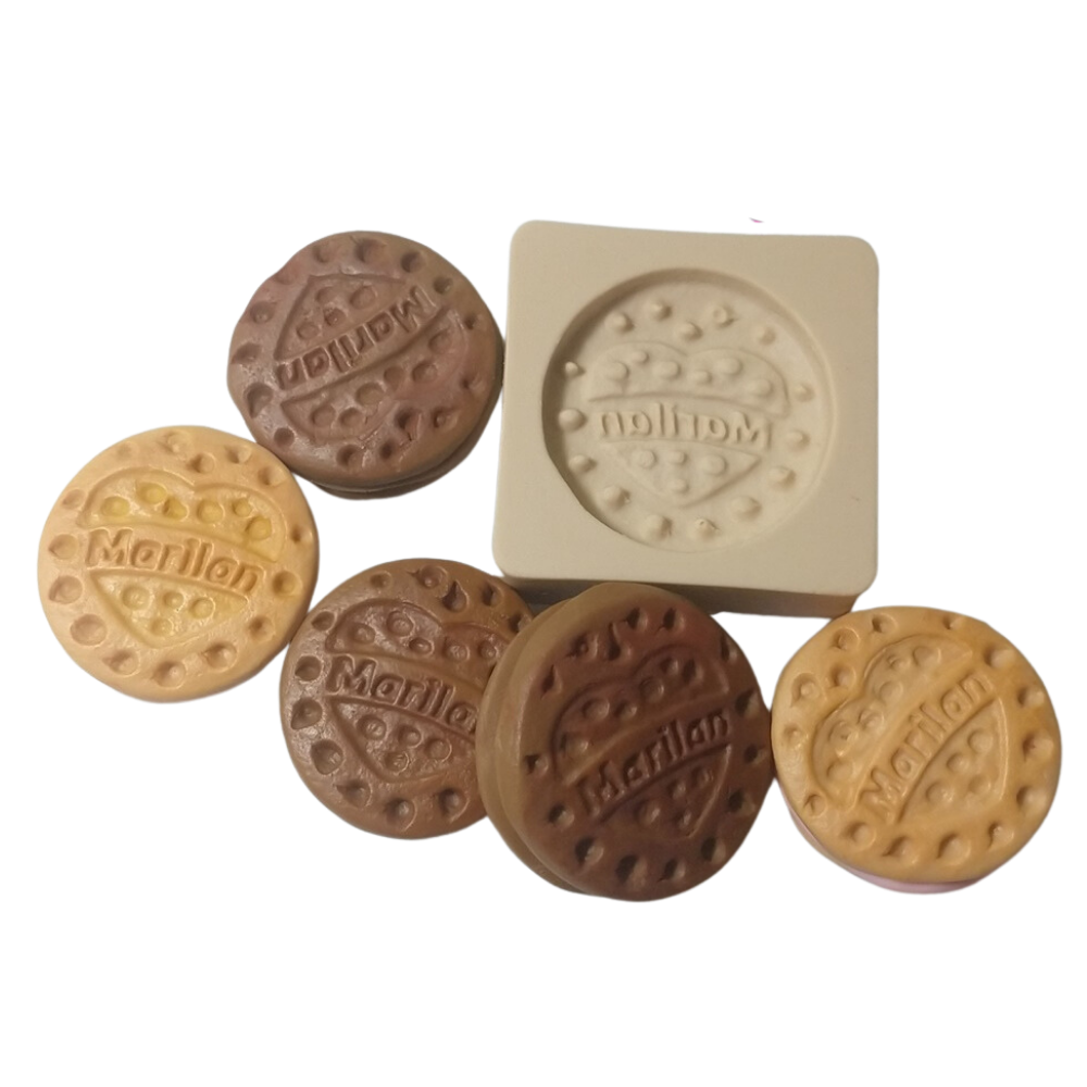 Molde de Silicone Bolacha coração
