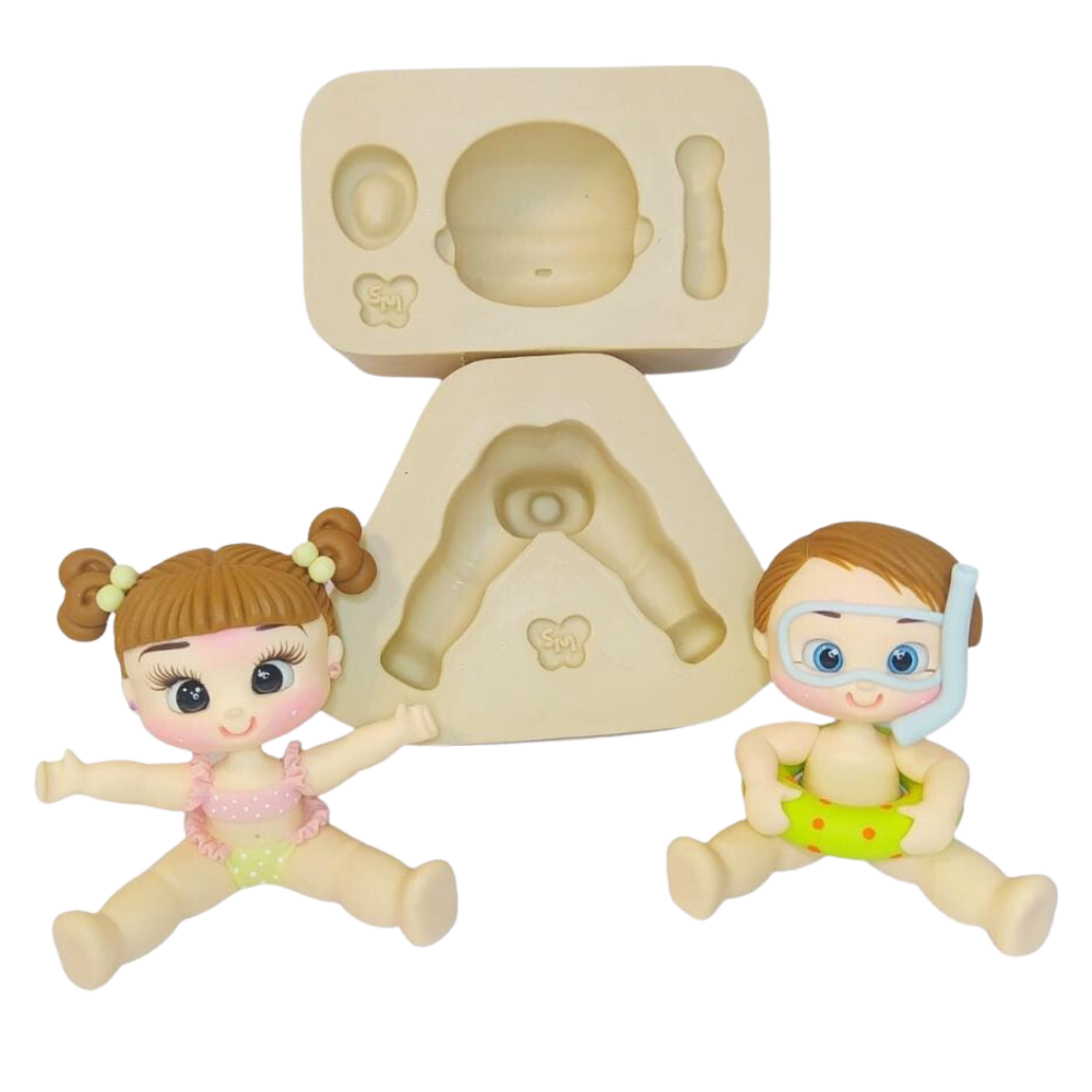 Molde de Silicone Boneca Arteira Sentada - Cód 857