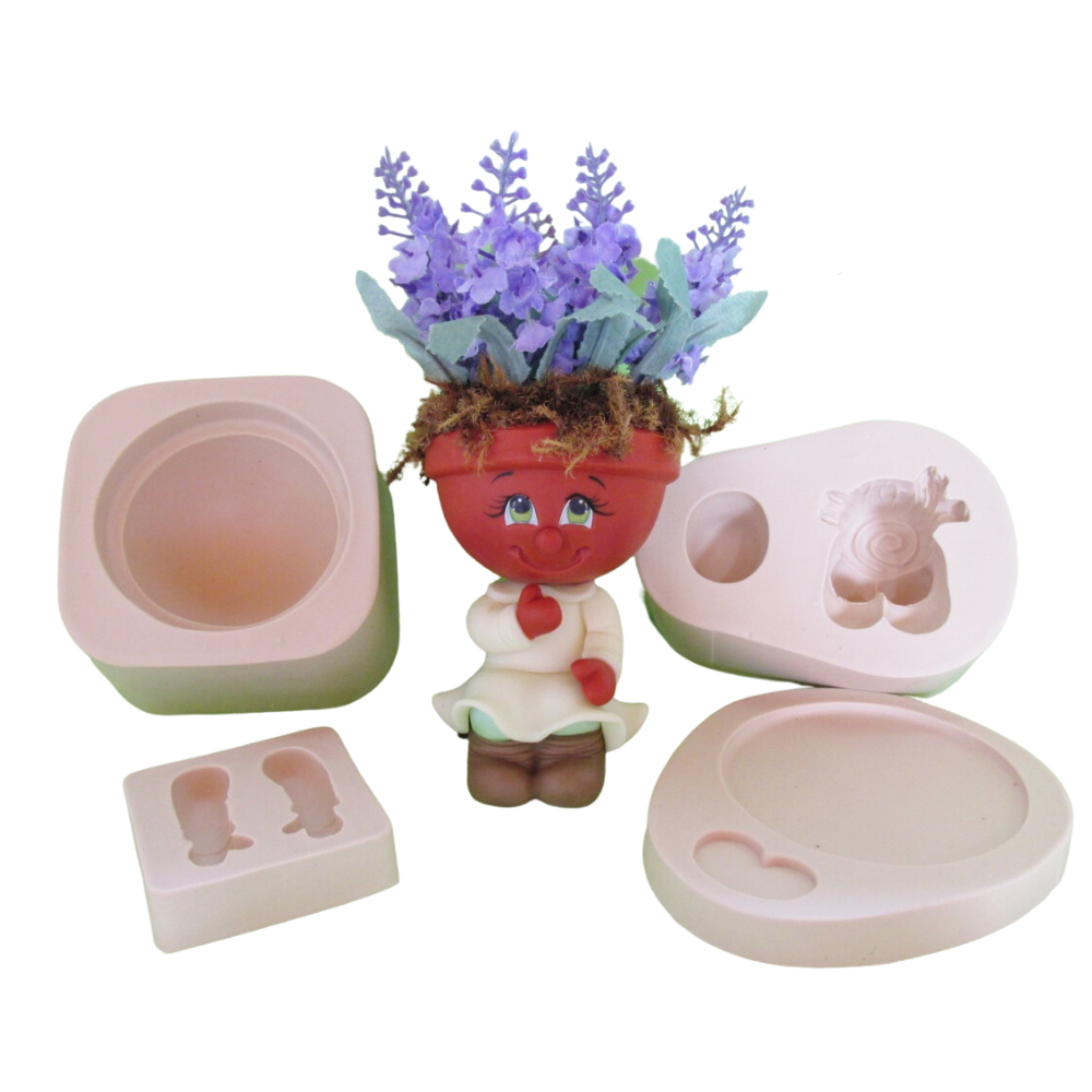 Molde de Silicone Boneca Floreira - Maria Florada cód 235