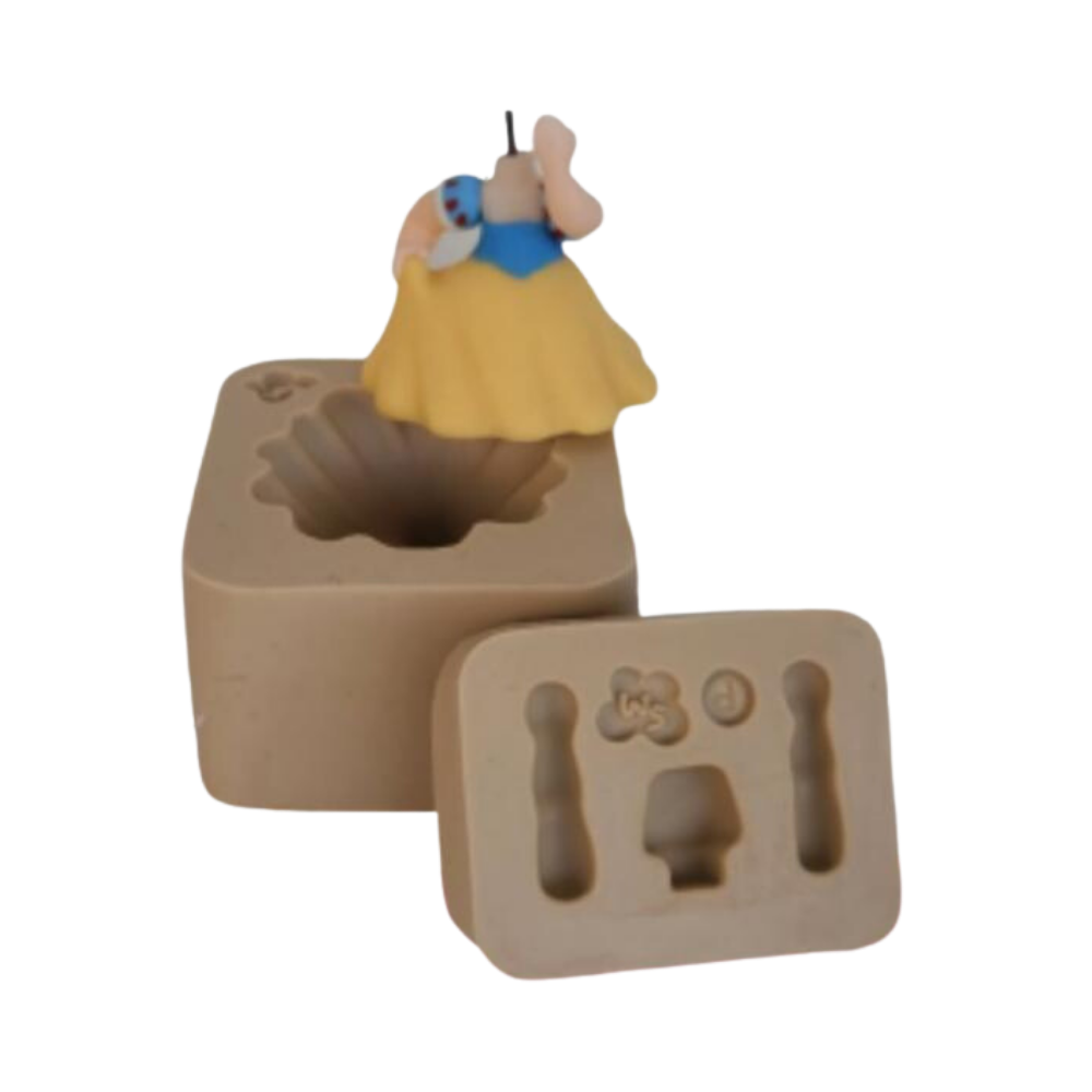 Molde de Silicone Busto e Saia Princesas - P - Cód 1073