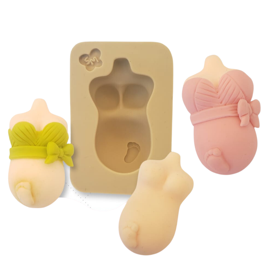 Molde de Silicone Busto Grávida Pezinho - Cód 1344