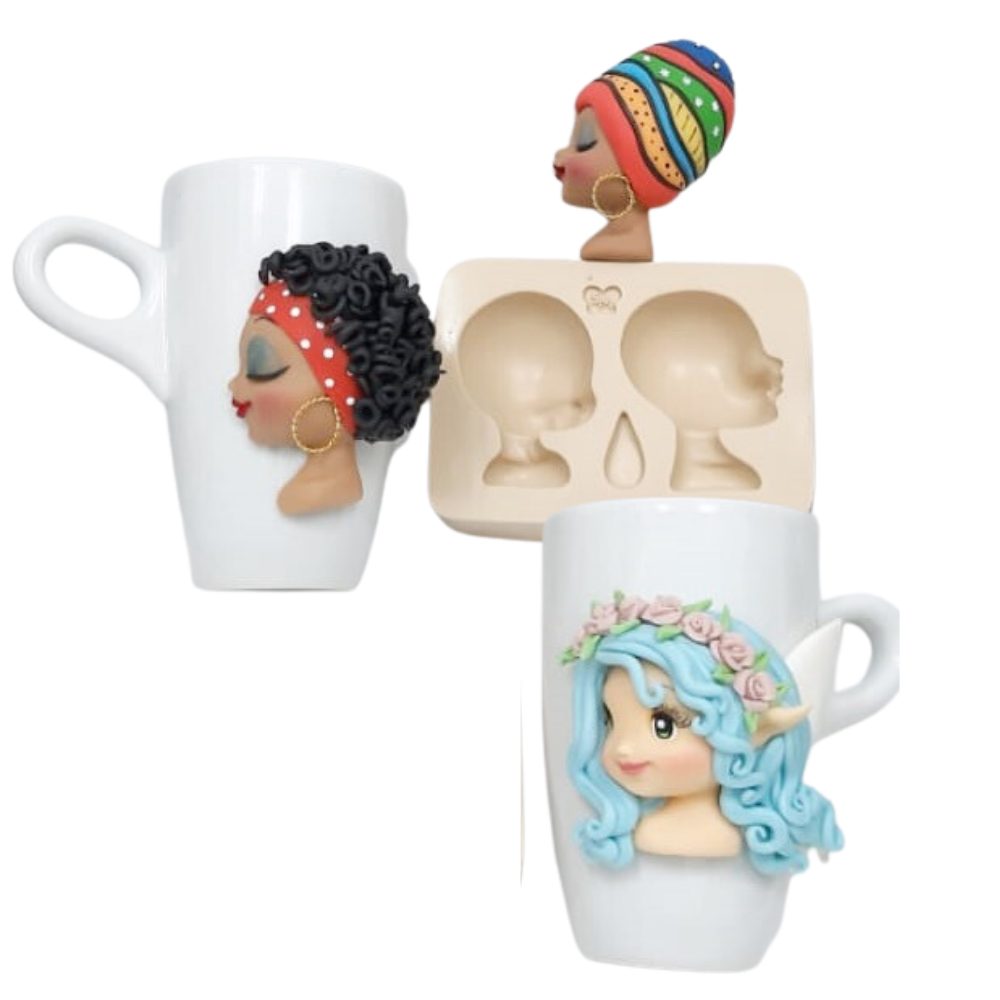 Molde de Silicone Busto para Canecas - Cód 721