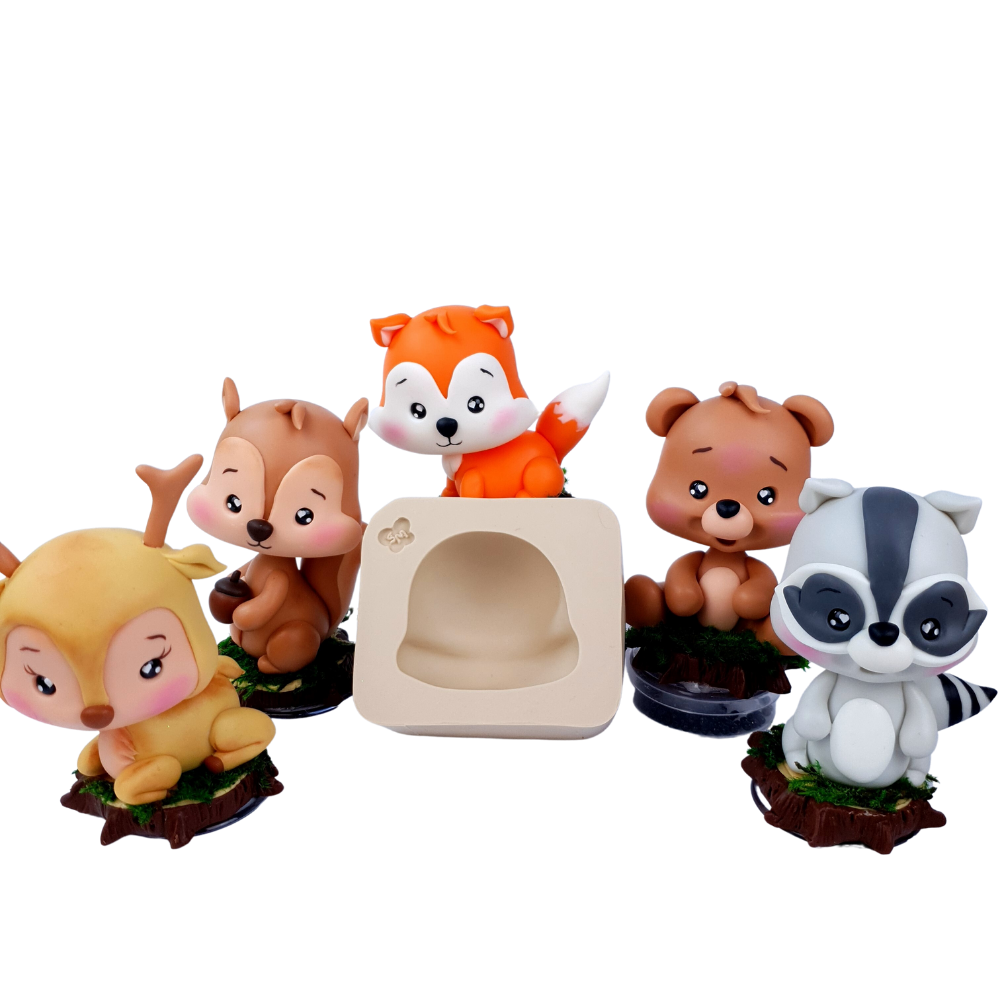 Molde de Silicone Cabeça de bichinhos  GG