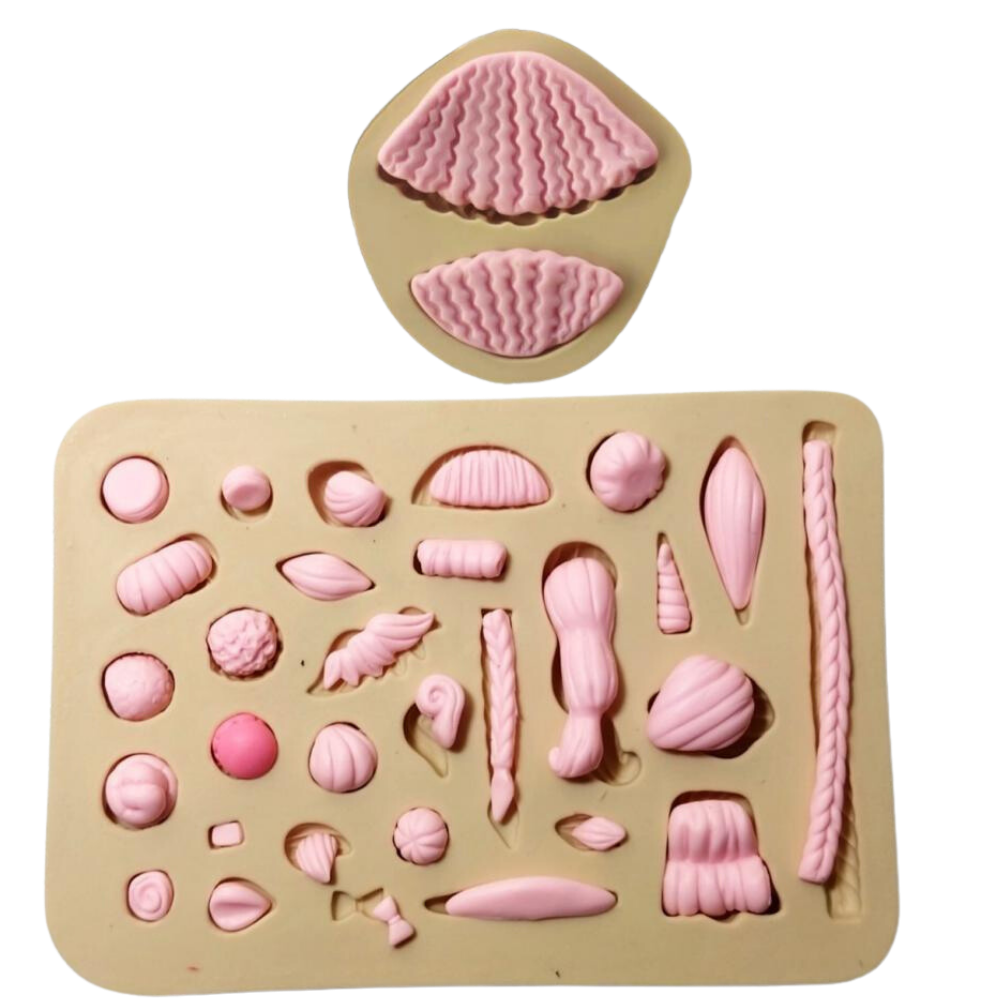 Molde de Silicone Cabelinhos de LOU mini - Cód 376-A