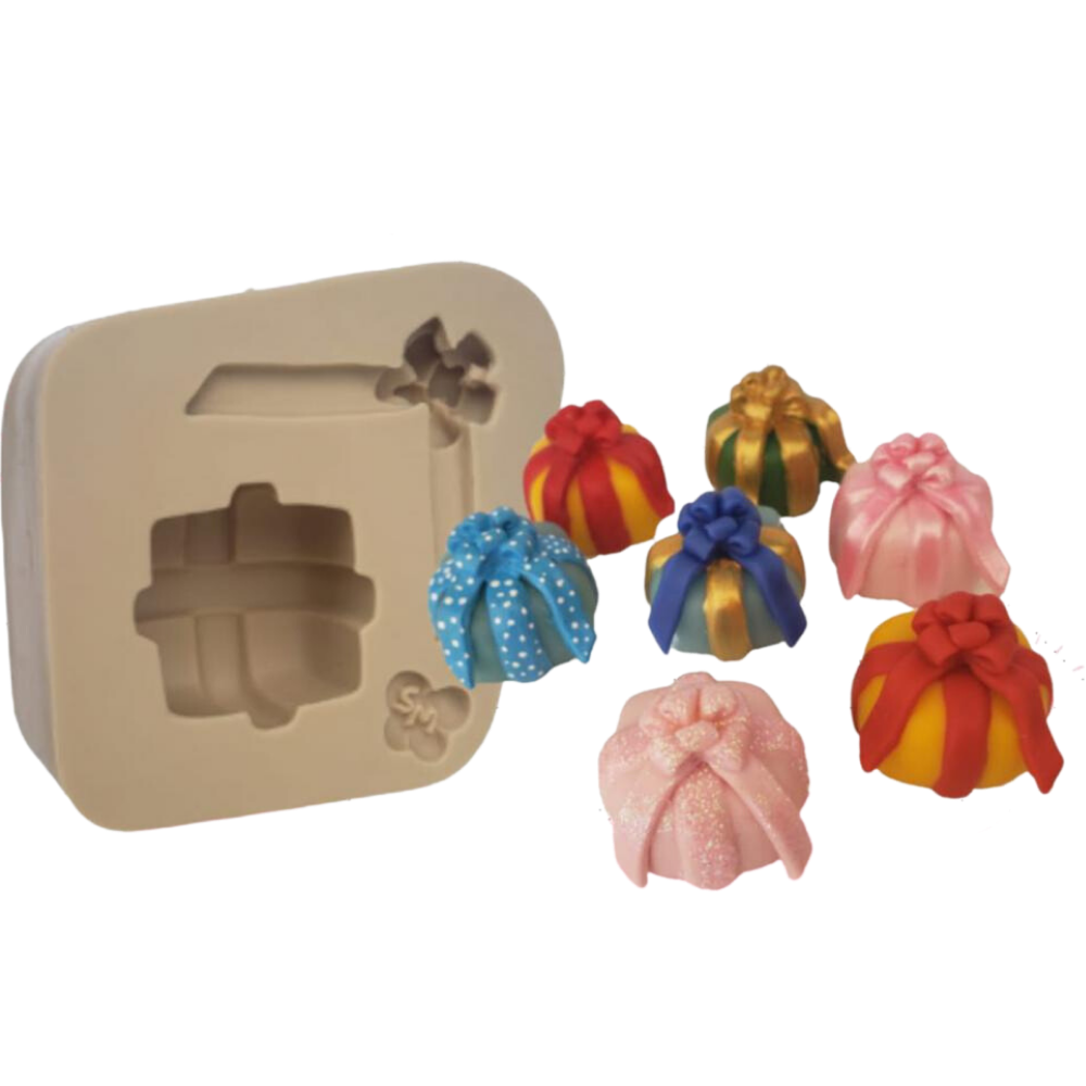 Molde de Silicone Caixinha de Presente - Cód 1110