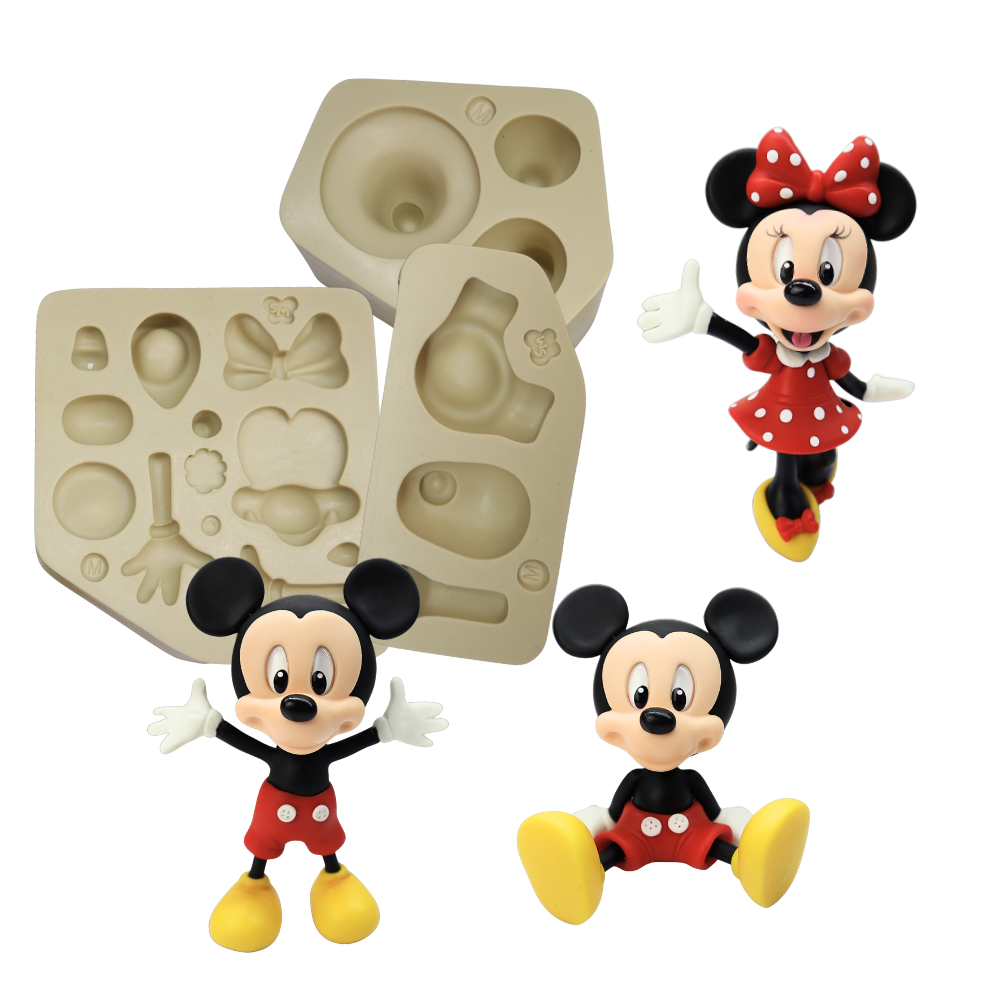 Molde de Silicone Casal de Ratinhos M - Cód 1275