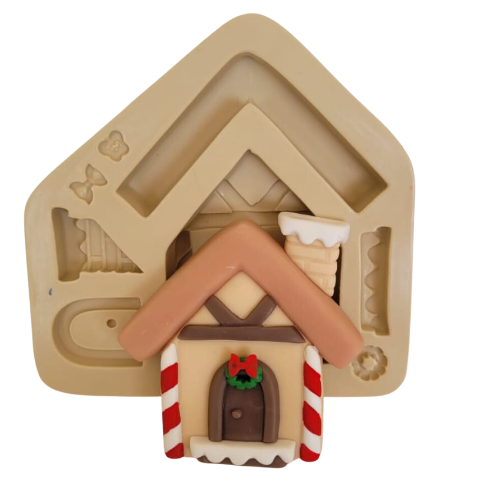 Molde de Silicone Casinha Natalina - Cód 1328