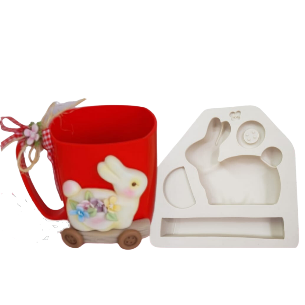 Molde de Silicone Coelho Country Saltitante - Cód 1168
