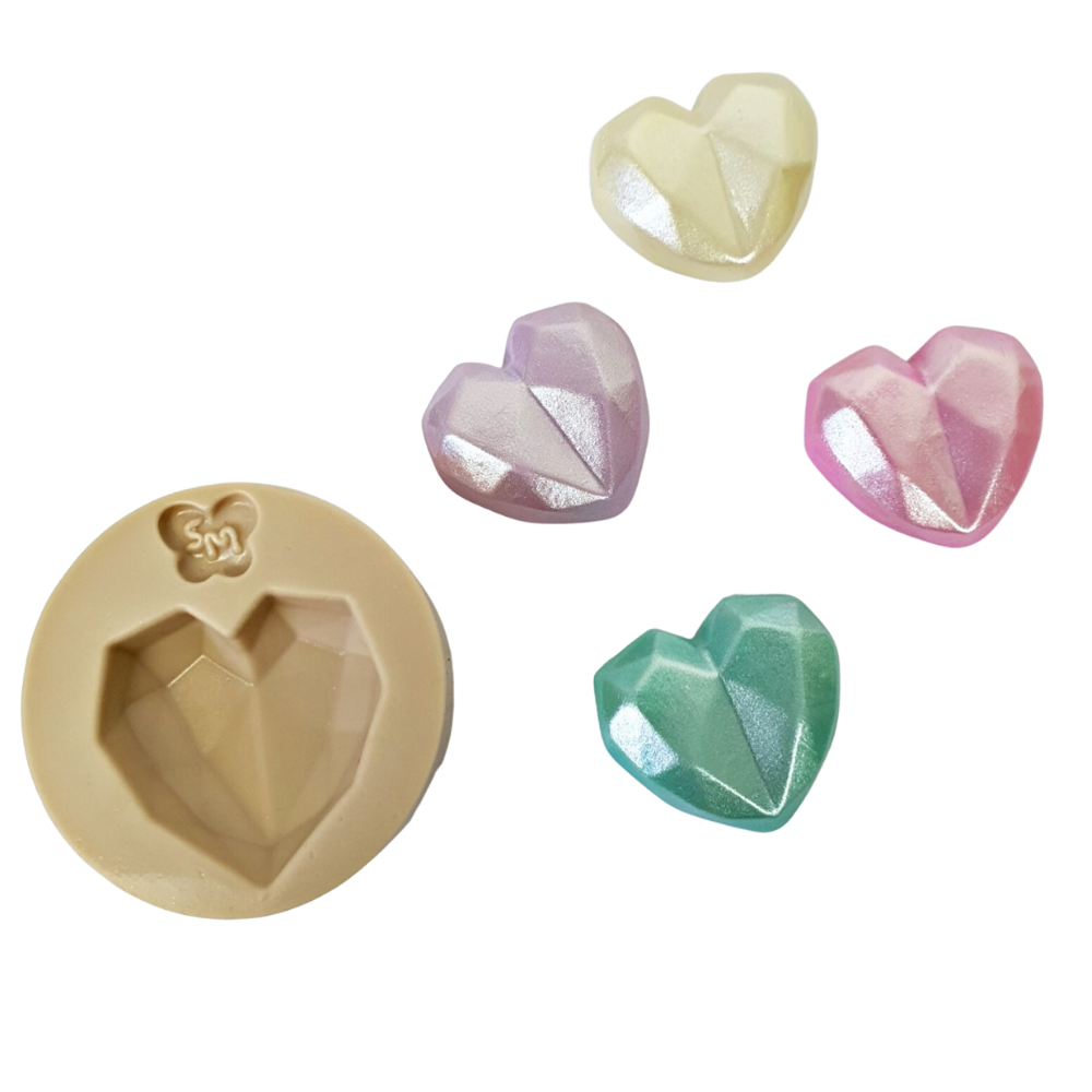 Molde de Silicone Coração Diamante Lapidado