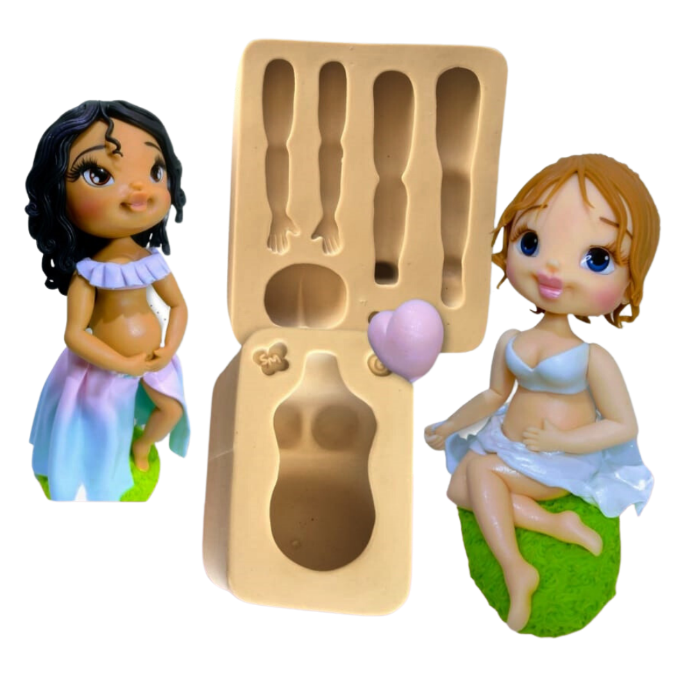 Molde de Silicone Corpo de Grávida tamanho G  (Sem Cabeça) -  Cód 1350