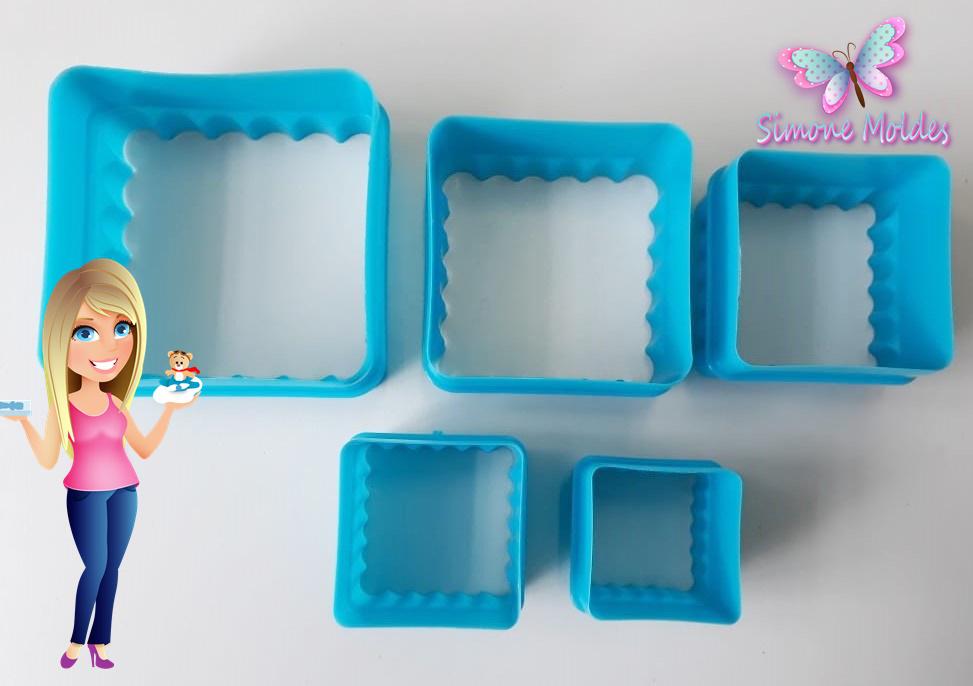 Cortador Quadrado Duplo Colorido 5 Peças