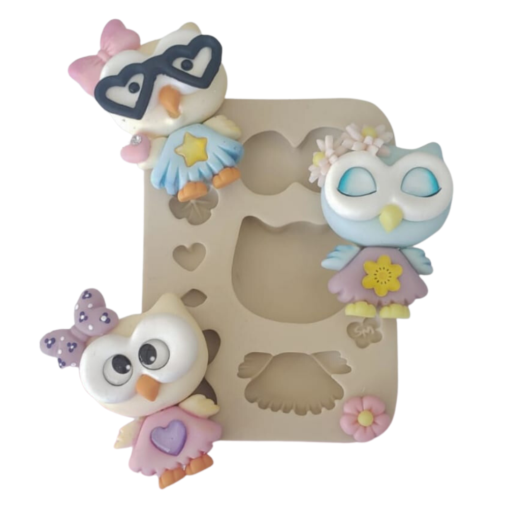 Molde de Silicone Corujinha Kitty - Cód 1339