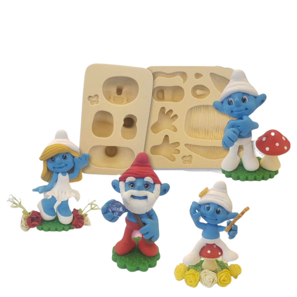Molde de Silicone Criaturinhas Azuis - Cód 1343