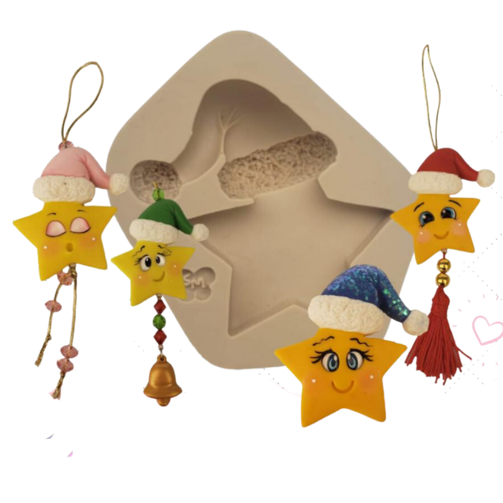 Molde de Silicone Estrela com Gorro - Cód 1115