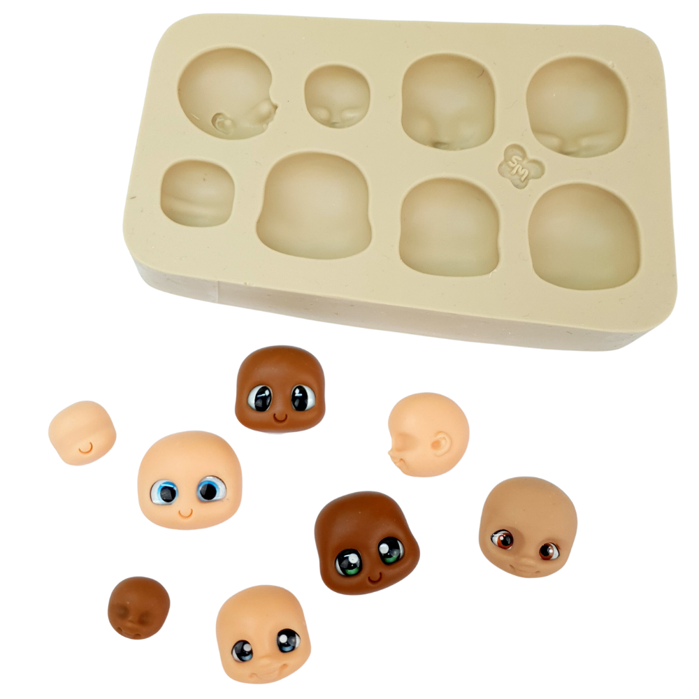 Molde de Silicone Fabrica de Apliques - Cabecinhas 1