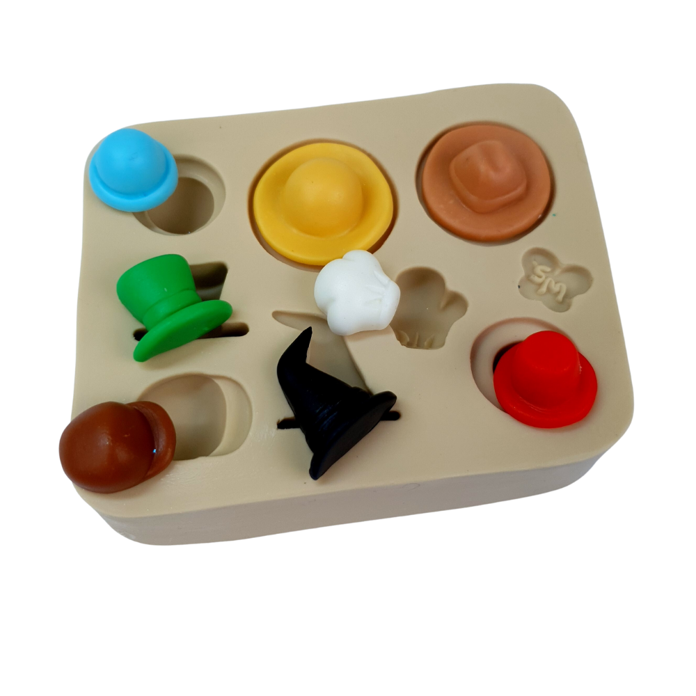 Molde de Silicone Fabrica de Apliques - Chapéus - Cód 907