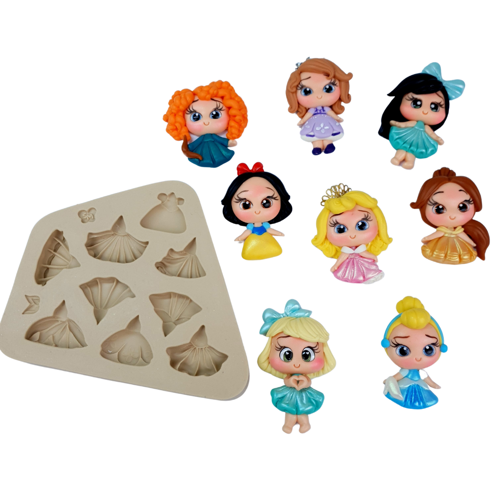 Molde de Silicone Fabrica de Apliques - Princesas 2