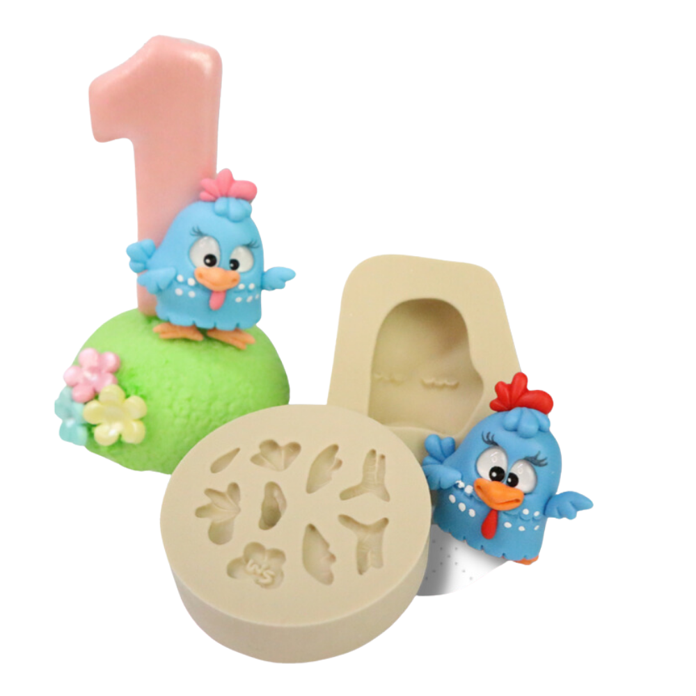 Molde de Silicone Galinha para Aplique - Cód 1056