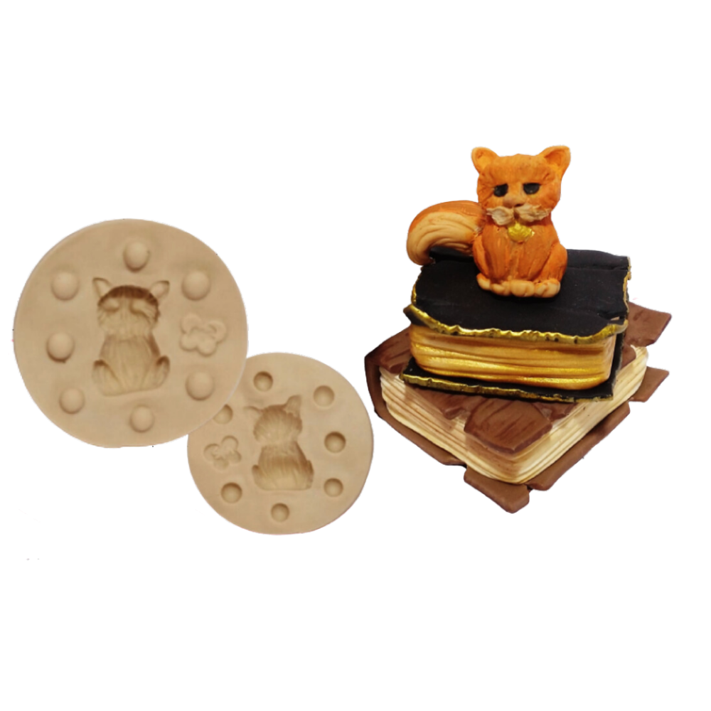 Molde de Silicone Gatinho Potter Bipartido -  Cód 1137