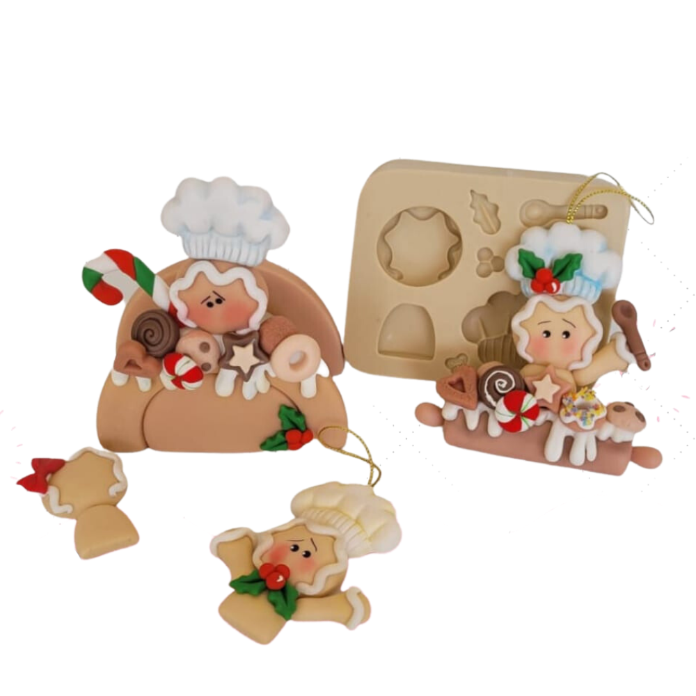 Molde de Silicone Ginger Confeitaria - Cód 1327
