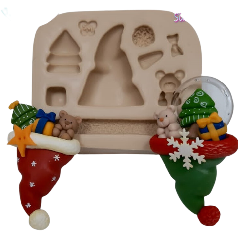 Molde de Silicone Gorro Surpresa Natalina - Cód 932