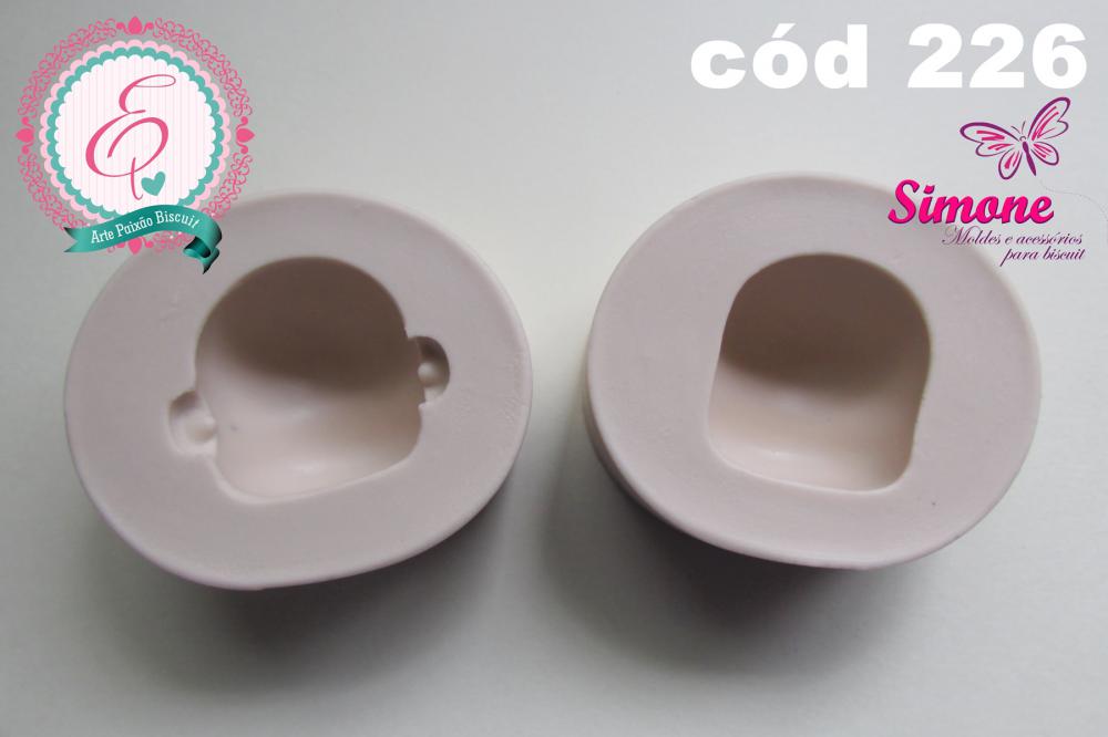 Molde de silicone Kit cabeças fofinhas P  2 peças cód 226