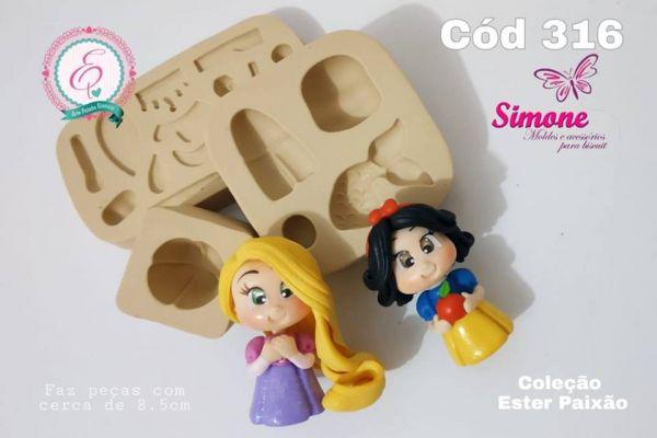 Molde de silicone Kit Realeza Paixão - Principe e Princesas cód 316