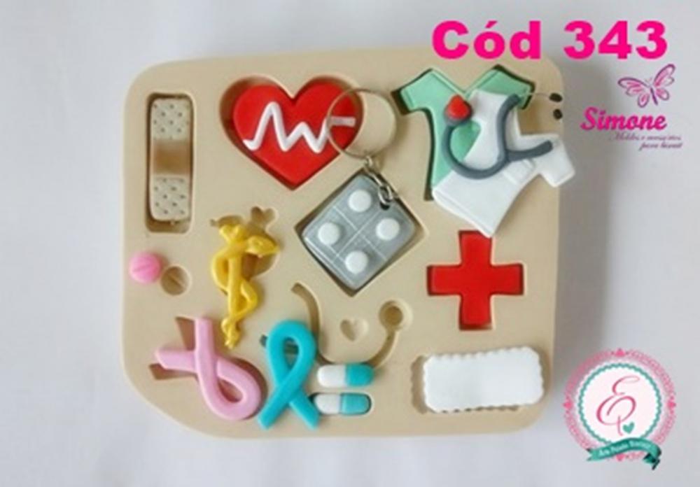 Molde de silicone Kit saúde - cód 343