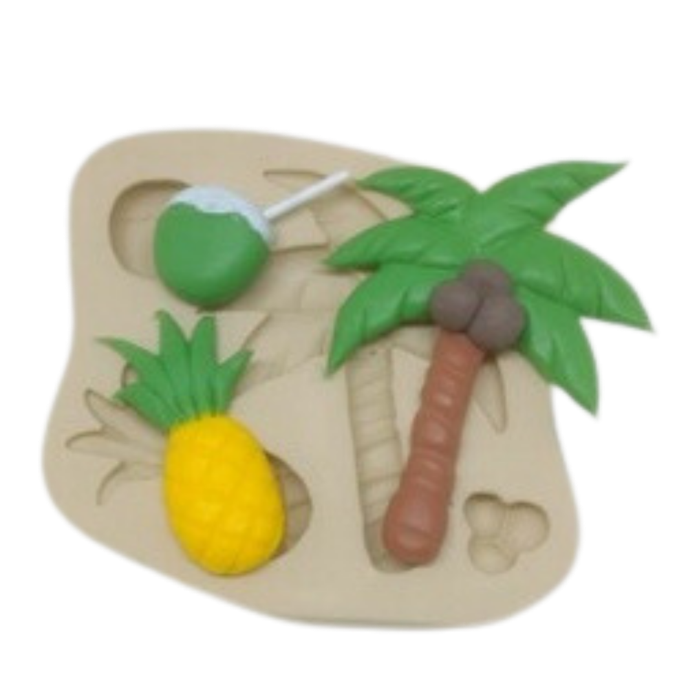 Molde de Silicone Kit Tropical Coqueiro - cód 393