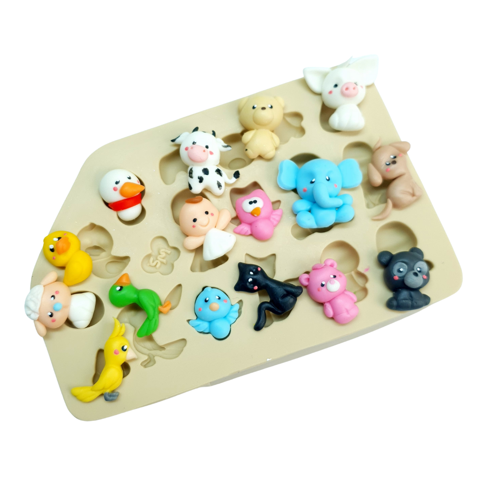 Molde de Silicone Micro Apliques 8 - Animais - Cód 901