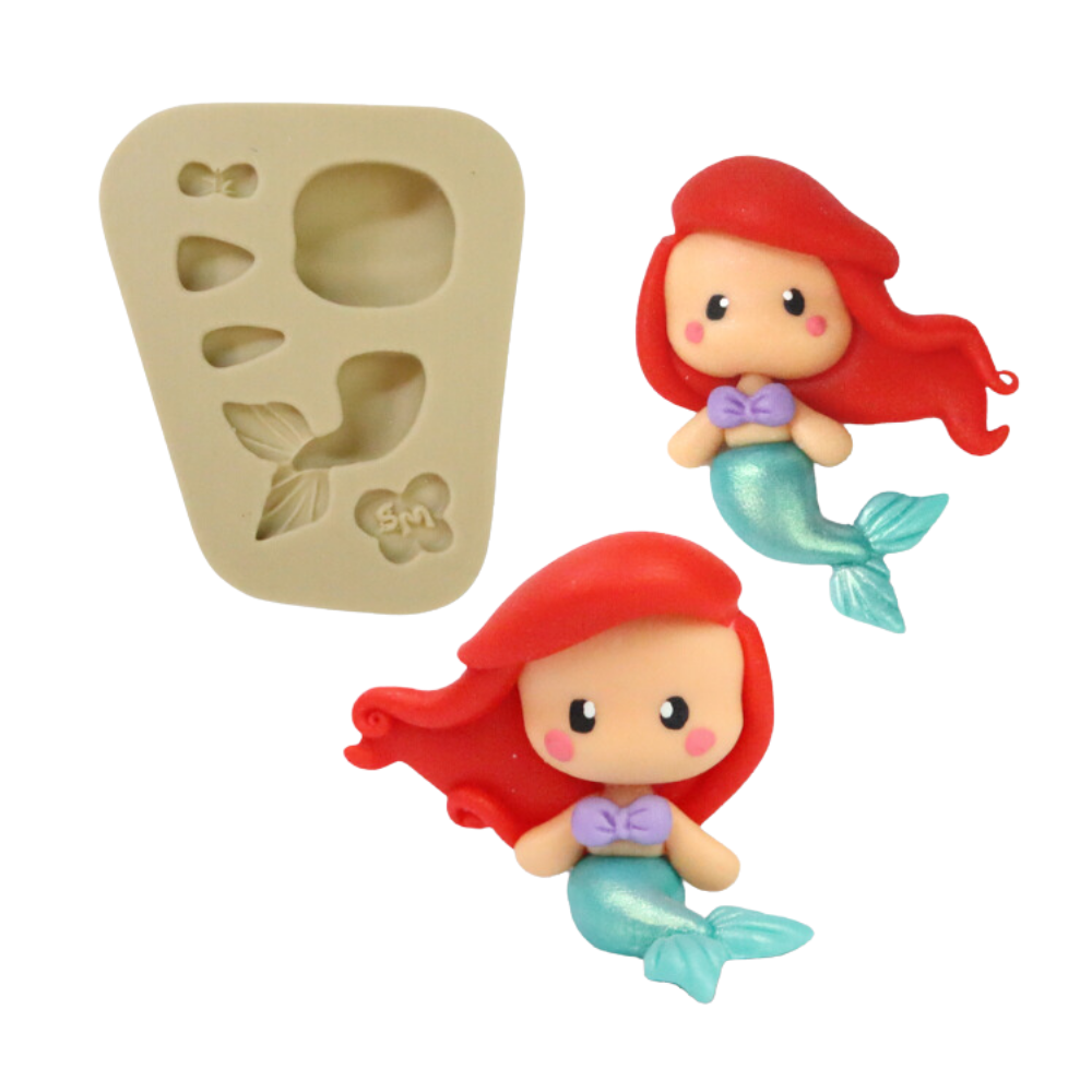 Molde de Silicone Mini Sereia - Cód 1044