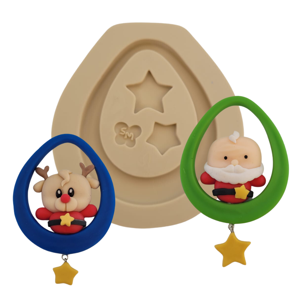 Molde de Silicone Moldura Estrelinha - Cód 1362