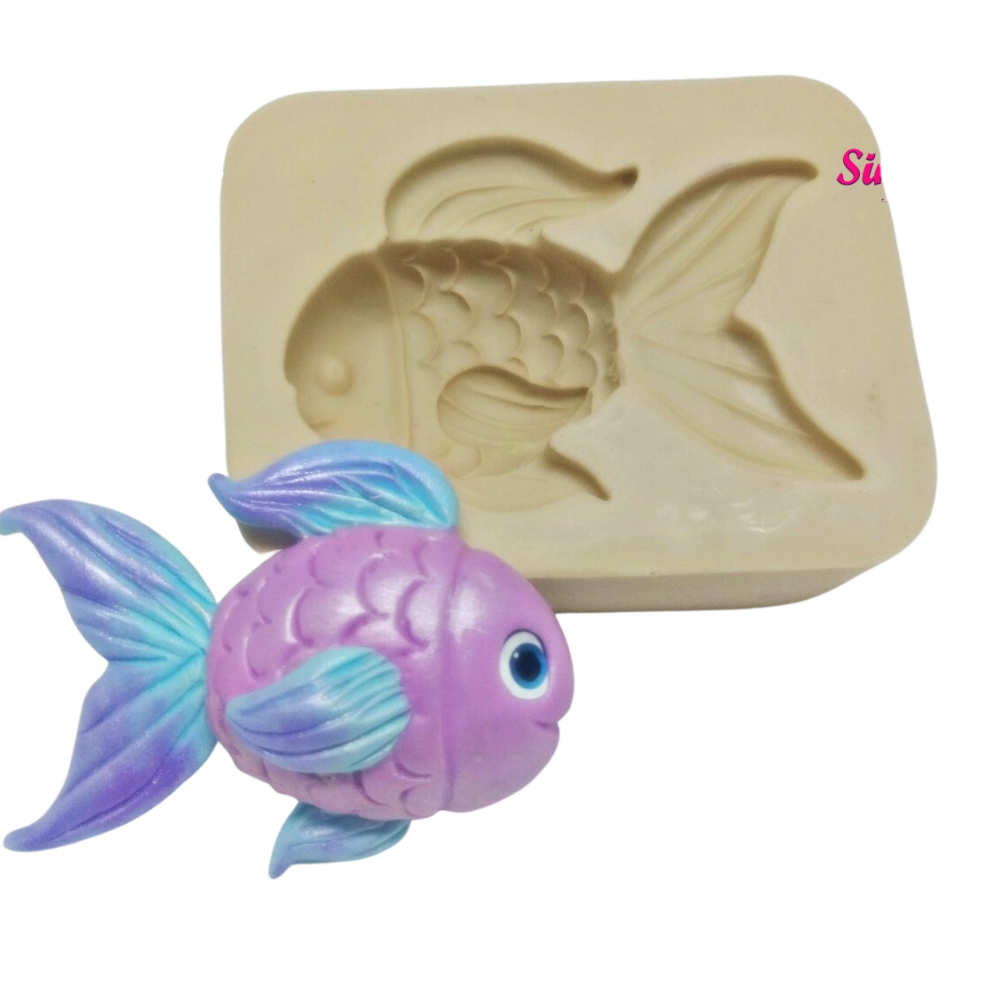 Molde de Silicone Mundo Marinho G1 / Peixe - Cód 422