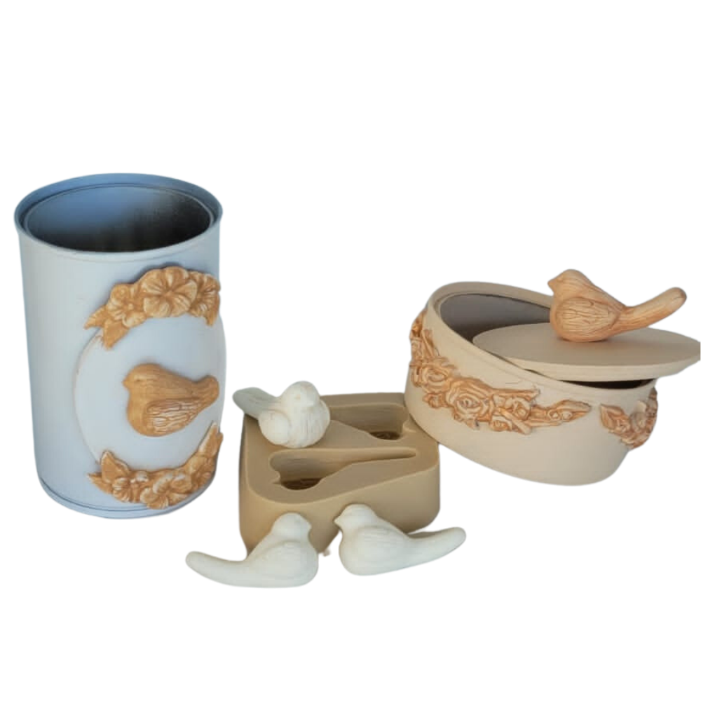 Molde de Silicone Pássaros - P - Cód 1084