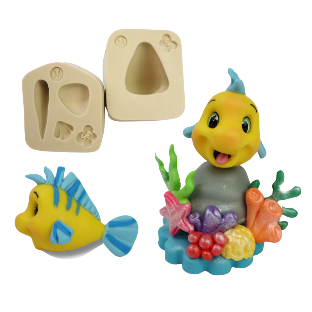 Molde de Silicone Peixinho amigo - M - Cód 1048