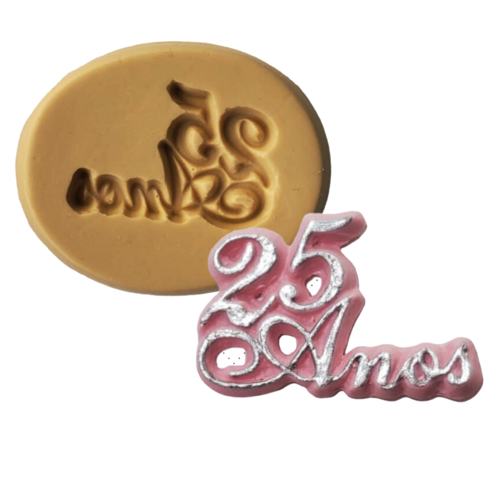 Molde de silicone - Placa 25 Anos cod 180