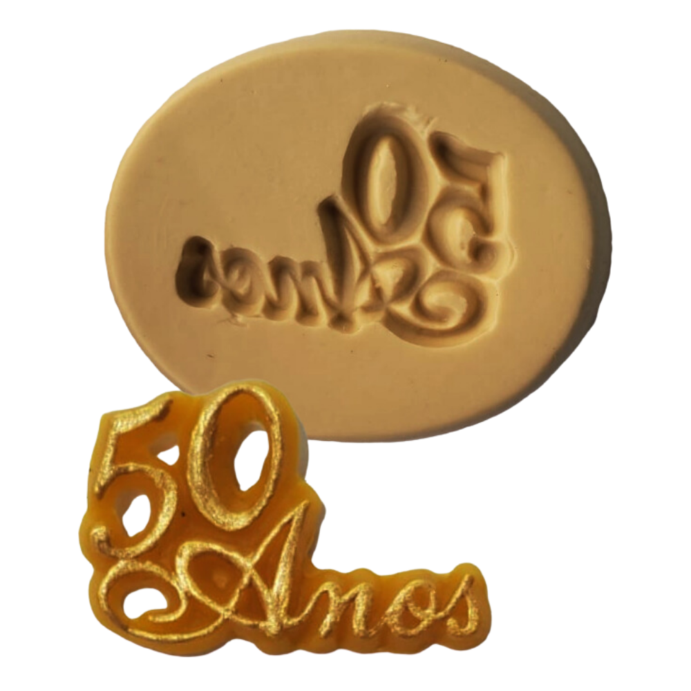 Molde de silicone - Placa 50 Anos cod 181
